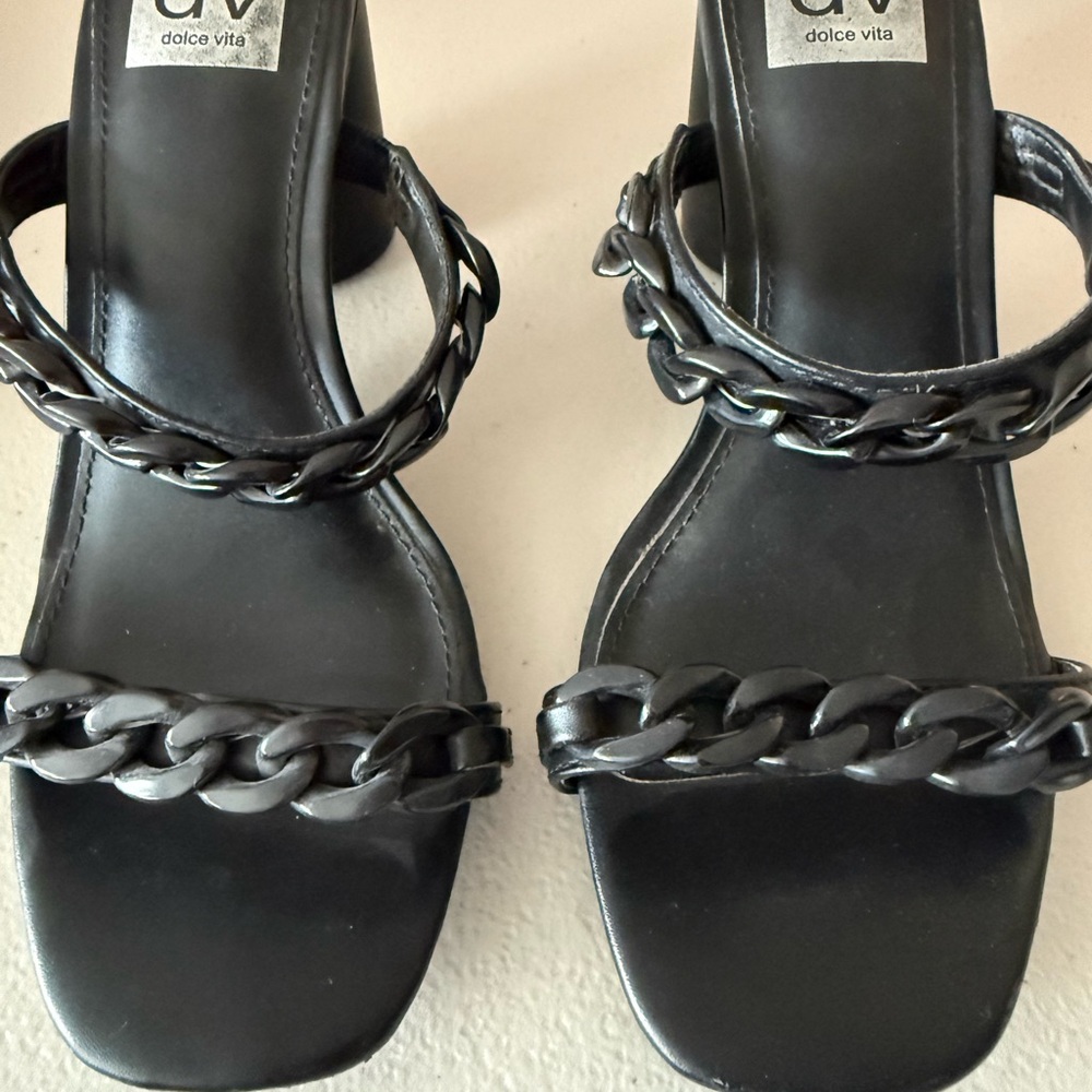 Dolce Vita Black Chain Strap Sandals